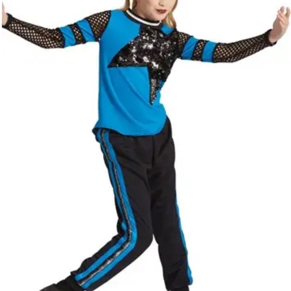 Weissman Blue and Black Sequin Star Costume